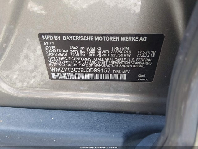 Aukcja sprzedaży 2018 Mini Countryman Cooper S, vin: WMZYT3C32J3D99157, numer aukcji: 45909428