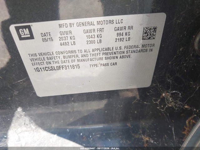 1G11C5SL0FF311815 Chevrolet MALIBU 1LT