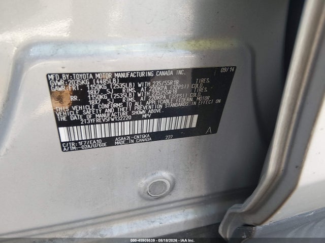 Toyota Rav4 Limited 2015 2T3YFREV5FW132220 Image 9