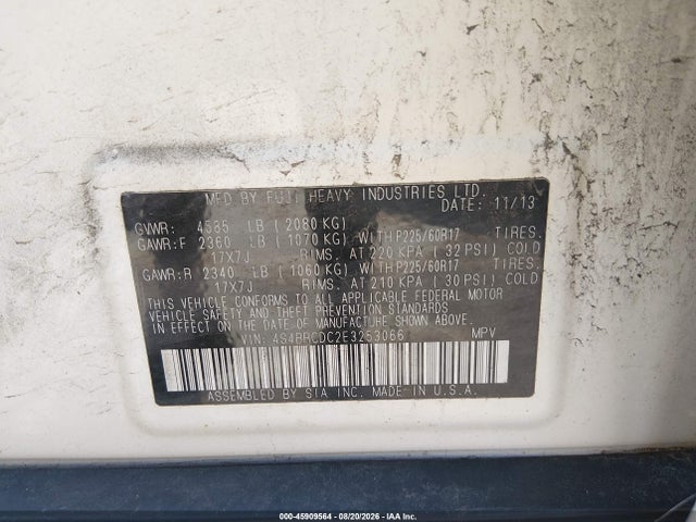 45909564 :رقم المزاد ، 4S4BRCDC2E3253066 vin ، 2014 Subaru Outback 2.5i Premium مزاد بيع