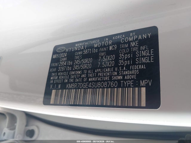 Hyundai Palisade Calligraphy Night Edition 2025 KM8R7DGE4SU808760 Image 9