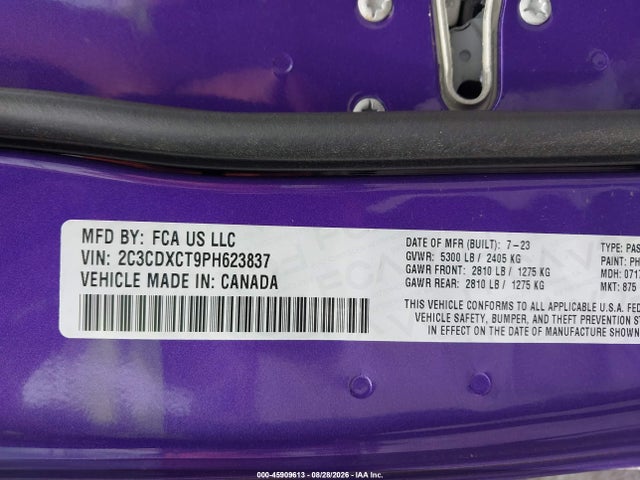 Продаж на аукціоні авто 2023 Dodge Charger R/t, vin: 2C3CDXCT9PH623837, номер лоту: 45909613
