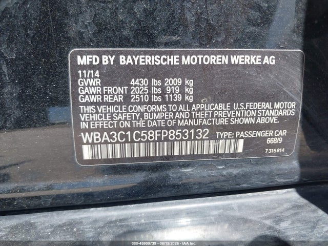 Продаж на аукціоні авто 2015 Bmw 328i, vin: WBA3C1C58FP853132, номер лоту: 45909739