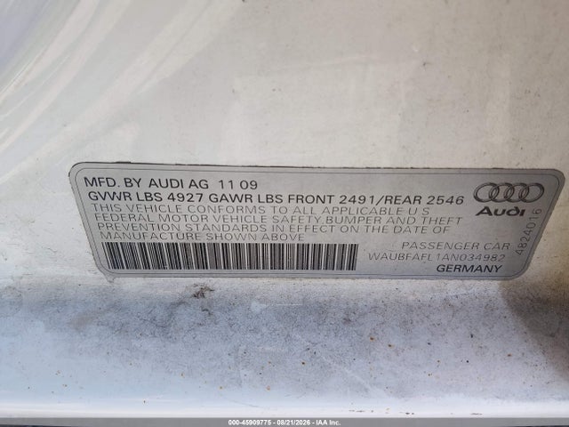 Продажа на аукционе авто 2010 Audi A4 2.0t Premium, vin: WAUBFAFL1AN034982, номер лота: 45909775