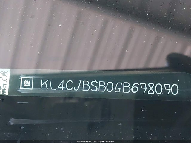 Aukcja sprzedaży 2016 Buick Encore Convenience, vin: KL4CJBSB0GB698090, numer aukcji: 45909807