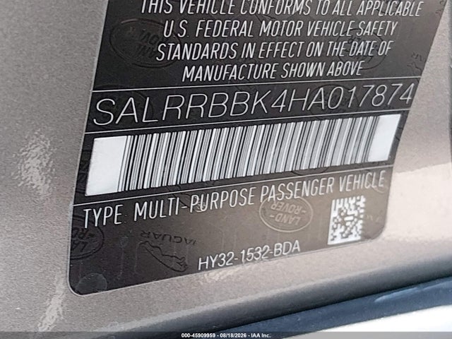 Land Rover Discovery Hse 2017 SALRRBBK4HA017874 Image 9