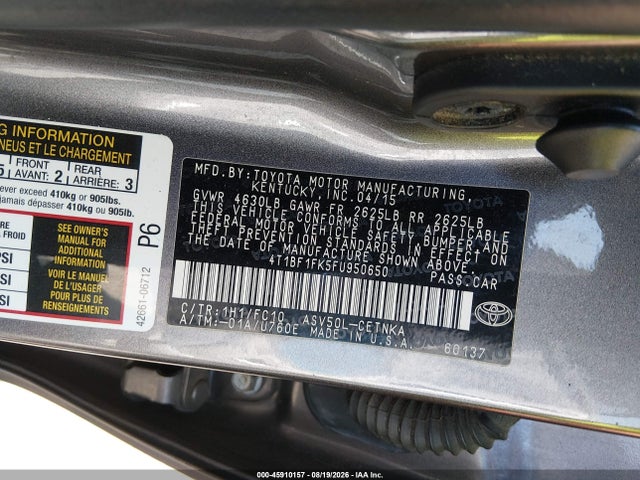 Aukcja sprzedaży 2015 Toyota Camry Le, vin: 4T1BF1FK5FU950650, numer aukcji: 45910157