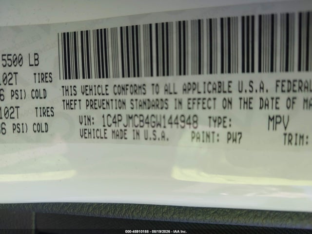 Продаж на аукціоні авто 2016 Jeep Cherokee Latitude, vin: 1C4PJMCB4GW144948, номер лоту: 45910188