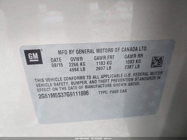 Cadillac Xts Luxury Collection 2016 2G61M5S37G9111886 Image 9