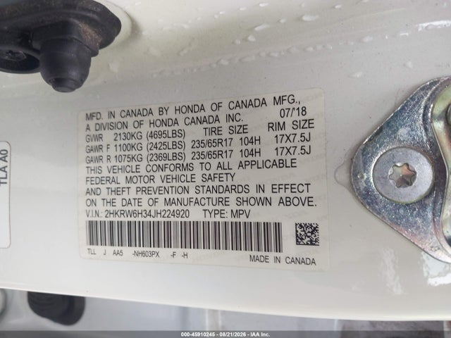 Honda CR-V LX 2018 2HKRW6H34JH224920 Image 9