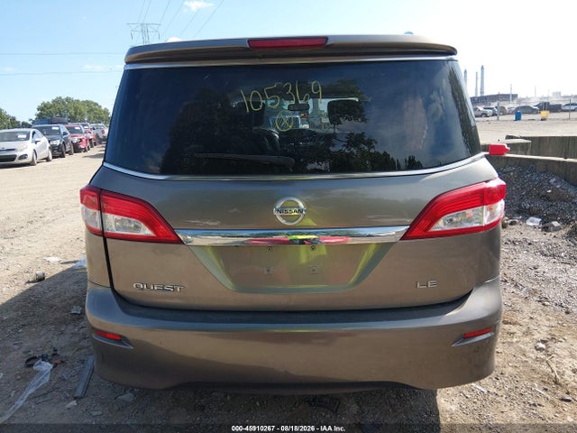 2014 Nissan Quest Le მანქანა იყიდება აუქციონზე, vin: JN8AE2KP8E9105369, აუქციონის ნომერი: 45910267