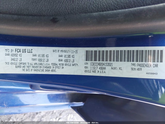 Aukcja sprzedaży 2016 Chrysler 200 Limited, vin: 1C3CCCAB2GN153521, numer aukcji: 45910356