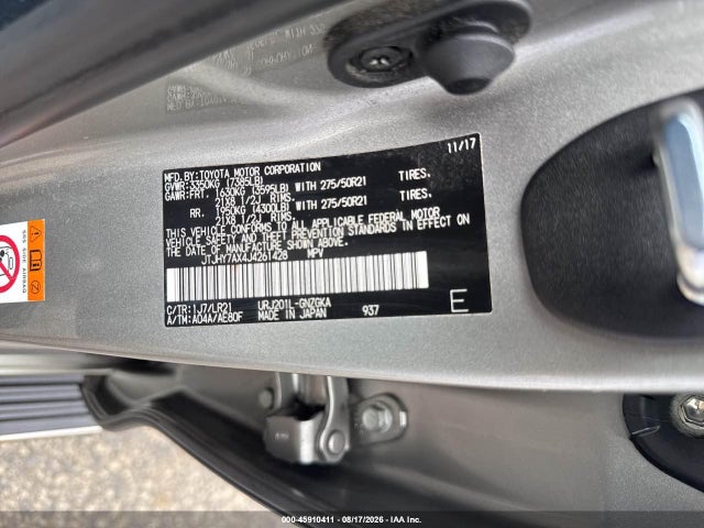 45910411 :رقم المزاد ، JTJHY7AX4J4261428 vin ، 2018 Lexus Lx 570 Three-row مزاد بيع