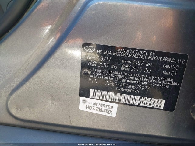 Hyundai SONATA SE 2018 5NPE24AF4JH675977 Image 9