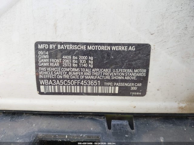 Aukcja sprzedaży 2015 Bmw 328i, vin: WBA3A5C50FF453651, numer aukcji: 45910496