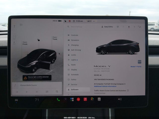 2026 Tesla Model Y All-wheel Drive/long Range Launch Series/premium All-wheel Drive მანქანა იყიდება აუქციონზე, vin: 7SAYGDEE3TA390463, აუქციონის ნომერი: 45910601