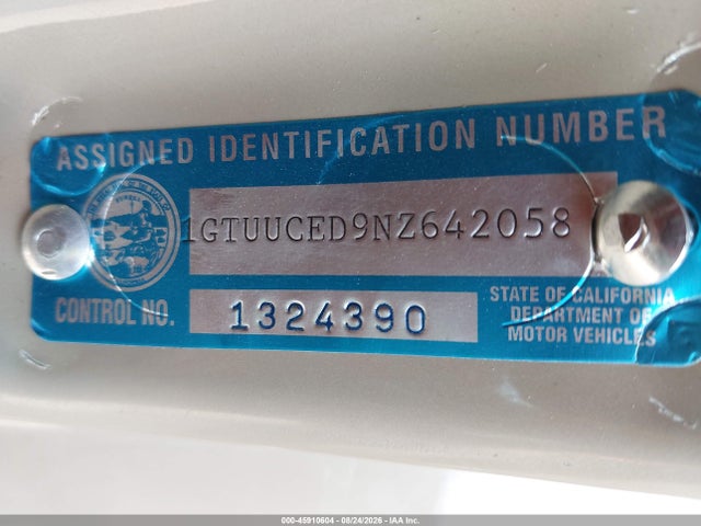 Продаж на аукціоні авто 2022 Gmc Sierra 1500 4wd  Short Box Elevation With 3sb, vin: 1GTUUCED9NZ642058, номер лоту: 45910604