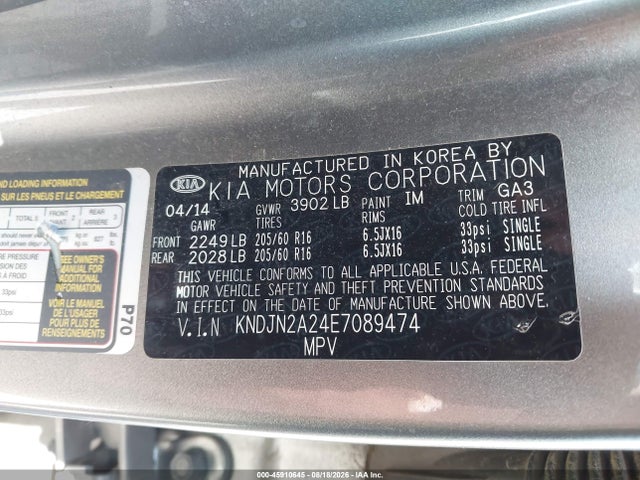 KIA Soul 2014 KNDJN2A24E7089474 Image 9