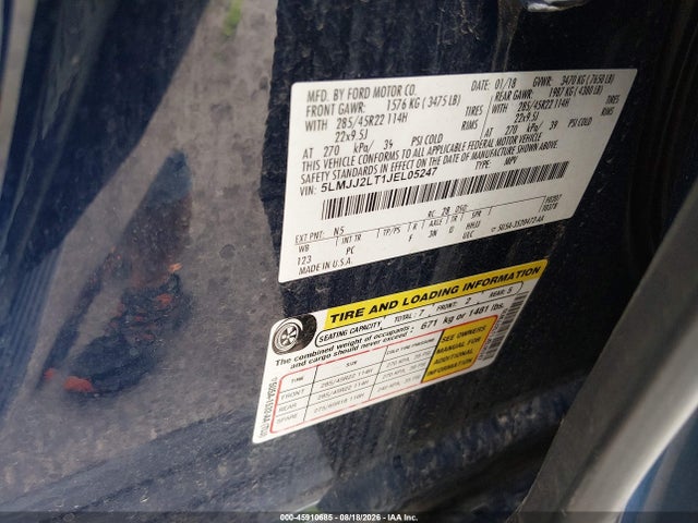 Aukcja sprzedaży 2018 Lincoln Navigator Reserve, vin: 5LMJJ2LT1JEL05247, numer aukcji: 45910685