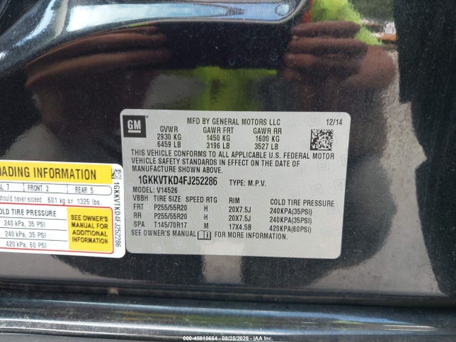 GMC Acadia Denali 2015 1GKKVTKD4FJ252286 Image 9