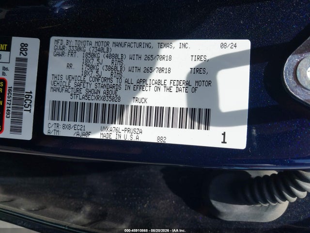 Toyota Tundra Sr5 2024 5TFLA5ECXRX035028 Image 9