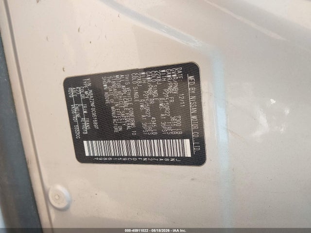 45911022 :رقم المزاد ، JN8AZ2NF0C9516897 vin ، 2012 Infiniti Qx56 مزاد بيع