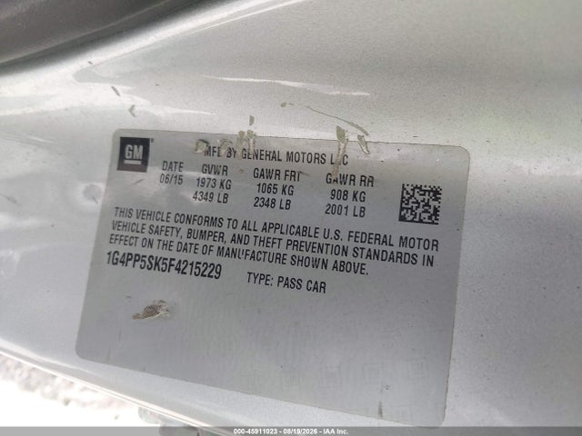 Продажа на аукционе авто 2015 Buick Verano, vin: 1G4PP5SK5F4215229, номер лота: 45911023