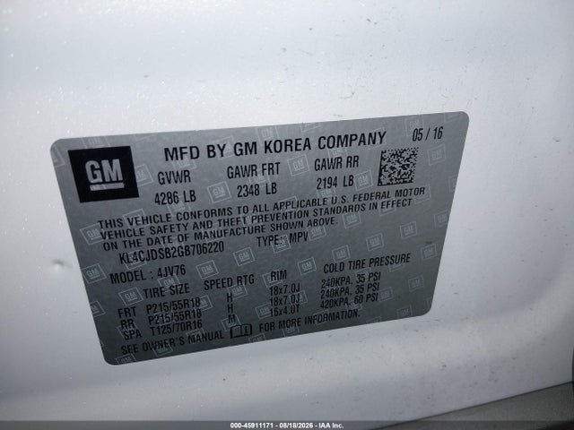 Buick Encore Premium 2016 KL4CJDSB2GB706220 Image 9