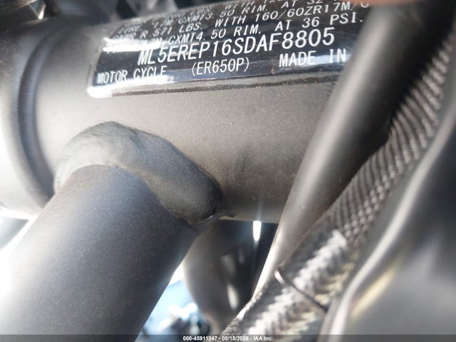 45911247 :رقم المزاد ، ML5EREP16SDAF8805 vin ، 2025 Kawasaki Er650 P مزاد بيع