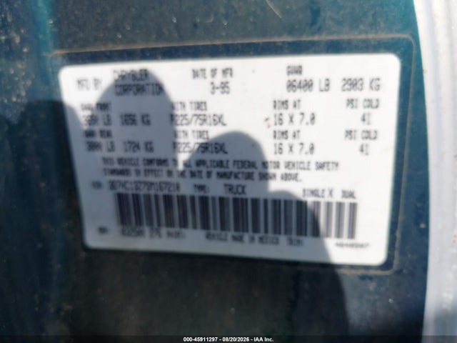 Aukcja sprzedaży 1995 Dodge Ram 1500, vin: 3B7HC13Z7SM167210, numer aukcji: 45911297