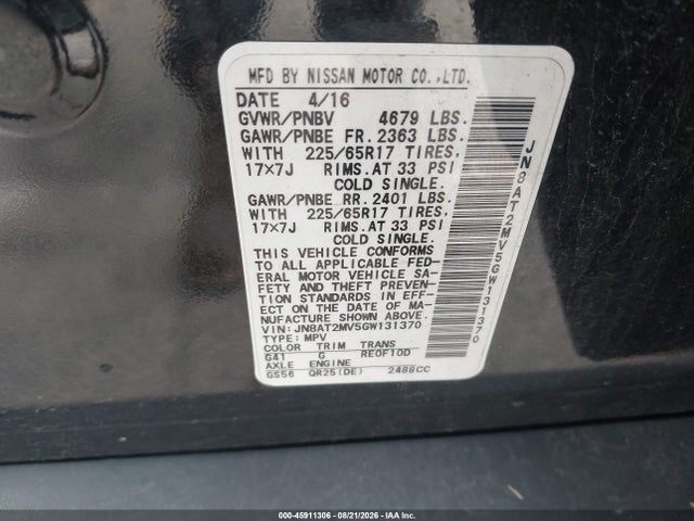 Продаж на аукціоні авто 2016 Nissan Rogue S, vin: JN8AT2MV5GW131370, номер лоту: 45911306