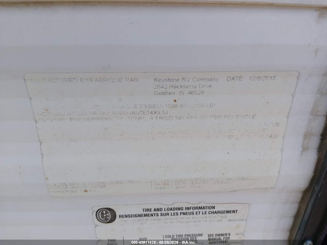 Продажа на аукционе авто 2016 Dutchmen Coleman M235qb Lante, vin: 4YDT23526GY933297, номер лота: 45911428