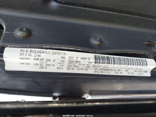 Aukcja sprzedaży 2005 Jeep Wrangler X, vin: 1J4FA39S95P331116, numer aukcji: 45911469