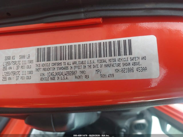 Продажа на аукционе авто 2020 Jeep Wrangler Willys Sport 4x4, vin: 1C4GJXAG4LW282807, номер лота: 45911479