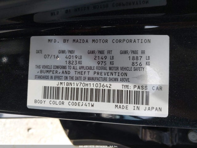 Mazda Mazda3 Touring 2017 JM1BN1V70H1103642 Image 9