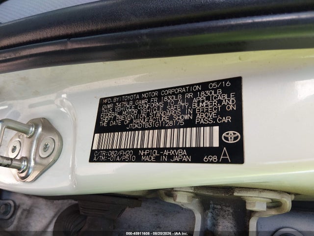 Продажа на аукционе авто 2016 Toyota Prius C One, vin: JTDKDTB31G1128175, номер лота: 45911608