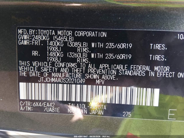Продаж на аукціоні авто 2025 Lexus Rx 350 Premium, vin: JTJCHMAA0S2021049, номер лоту: 45911647
