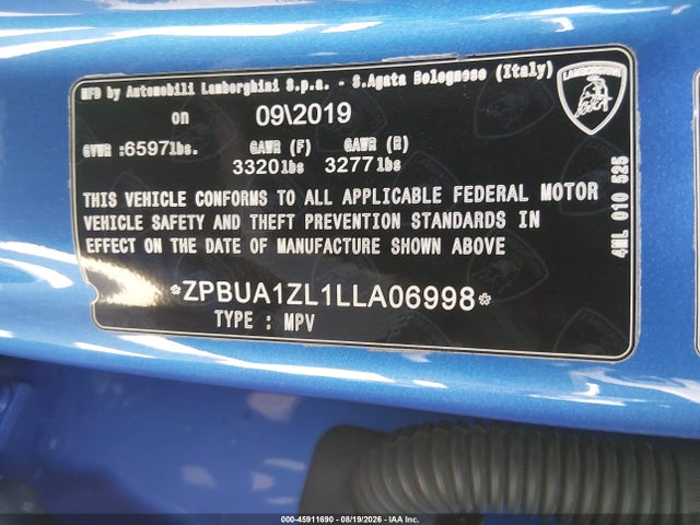 Lamborghini Urus 2020 ZPBUA1ZL1LLA06998 Image 9