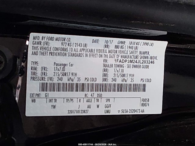 Ford FOCUS SEL 2018 1FADP3M24JL203246 Image 9