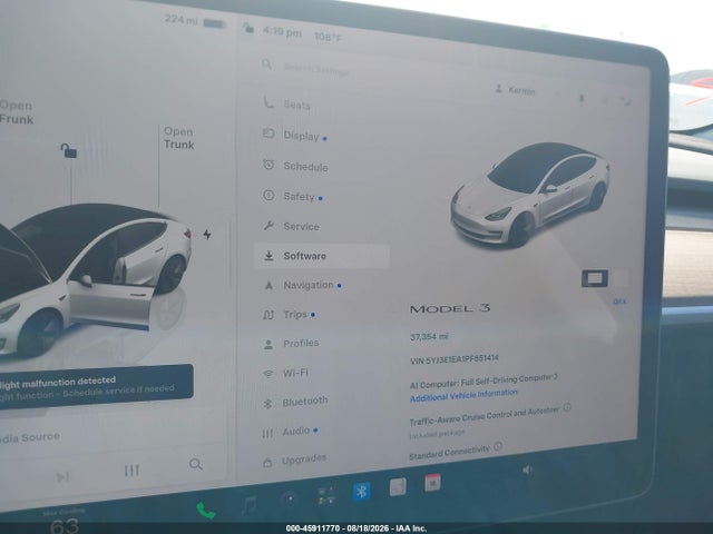 Продажа на аукционе авто 2023 Tesla Model 3 Rear-wheel Drive, vin: 5YJ3E1EA1PF651414, номер лота: 45911770