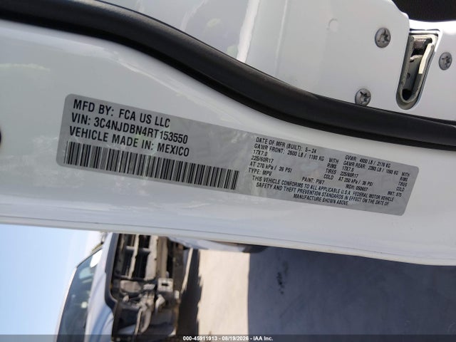 2024 Jeep Compass Latitude 4x4 მანქანა იყიდება აუქციონზე, vin: 3C4NJDBN4RT153550, აუქციონის ნომერი: 45911913