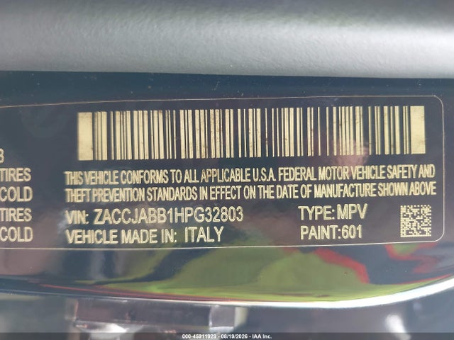 Продажа на аукционе авто 2017 Jeep Renegade Latitude, vin: ZACCJABB1HPG32803, номер лота: 45911929