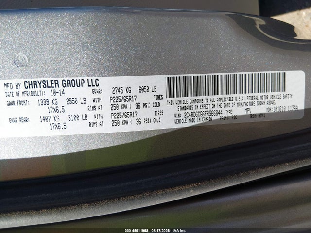 2C4RDGCG6FR566644 Dodge Grand Caravan Sxt