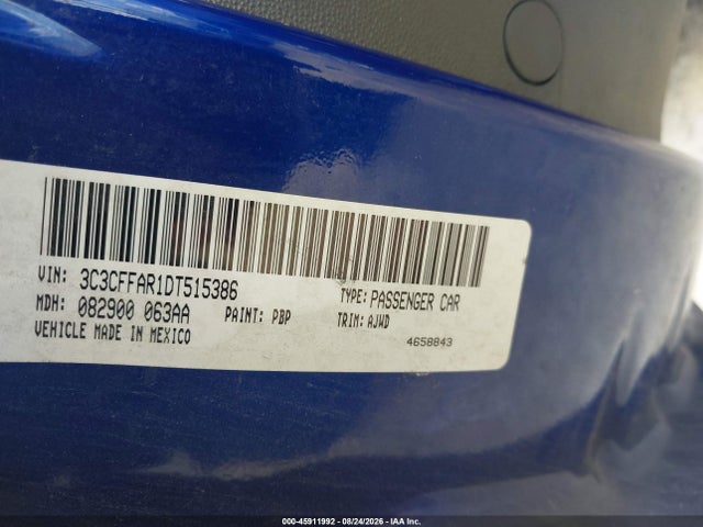 2013 Fiat 500 Pop მანქანა იყიდება აუქციონზე, vin: 3C3CFFAR1DT515386, აუქციონის ნომერი: 45911992
