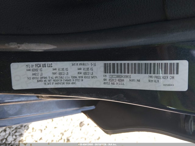 Продаж на аукціоні авто 2016 Chrysler 200 S, vin: 1C3CCCBB6GN189016, номер лоту: 45912080