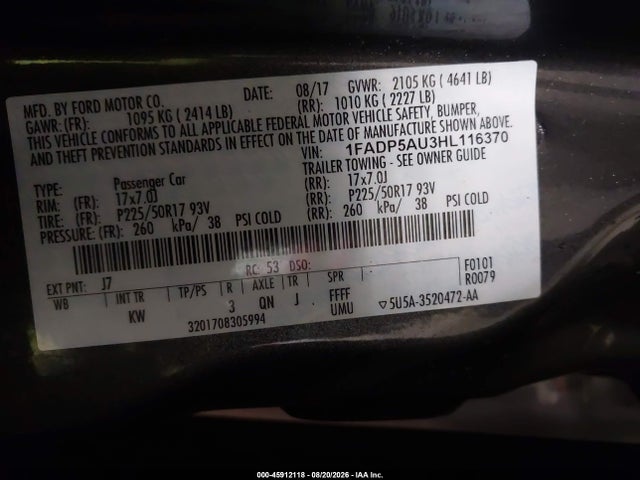 Продаж на аукціоні авто 2017 Ford C-max Hybrid Se, vin: 1FADP5AU3HL116370, номер лоту: 45912118