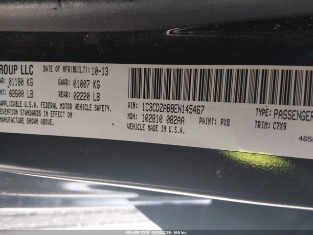 Dodge AVENGER SE 2014 1C3CDZAB8EN145467 Image 9