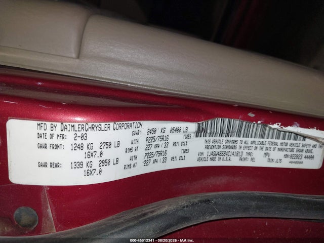 Продажа на аукционе авто 2004 Jeep Grand Cherokee Laredo, vin: 1J4GW48S84C141813, номер лота: 45912341