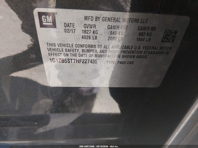 Chevrolet MALIBU LS 2017 1G1ZB5ST7HF227435 Image 9