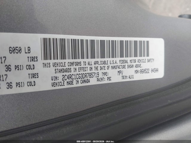 Aukcja sprzedaży 2013 Chrysler Town & Country Touring-l, vin: 2C4RC1CG3DR785719, numer aukcji: 45912391